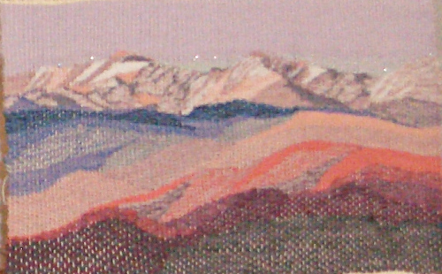 朝焼けの北アルプス　　縦23㎝　横34㎝